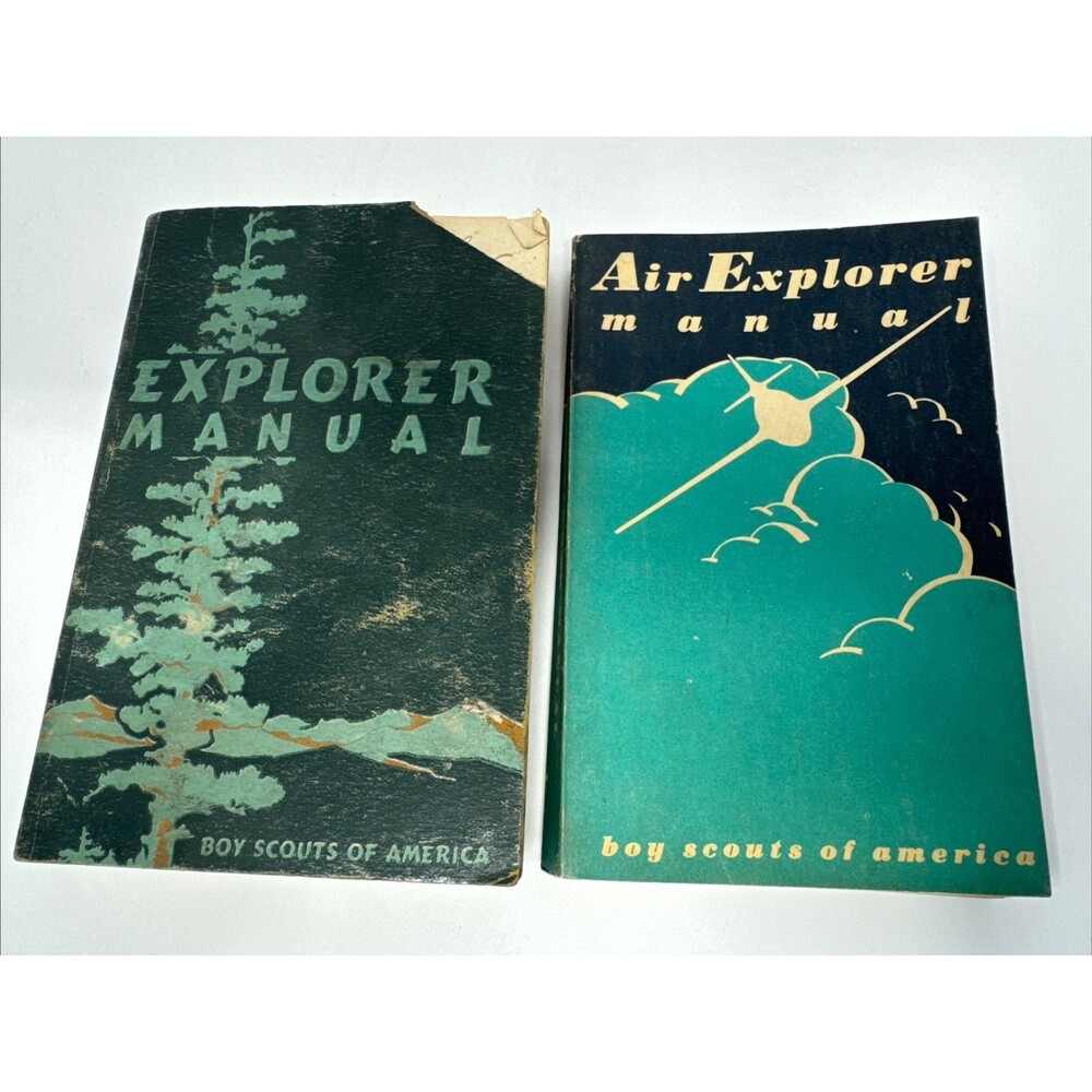 1956 Printing Air Explorer Manual Boy Scouts of America BSA Book + 1950 Explorer